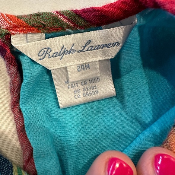 Ralph Lauren Plaid Cotton Dress & Bloomers - Picture 4 of 6